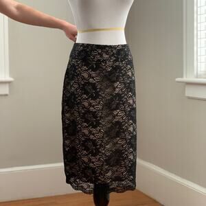 Banana Republic Black Lace Pencil Skirt, 10P